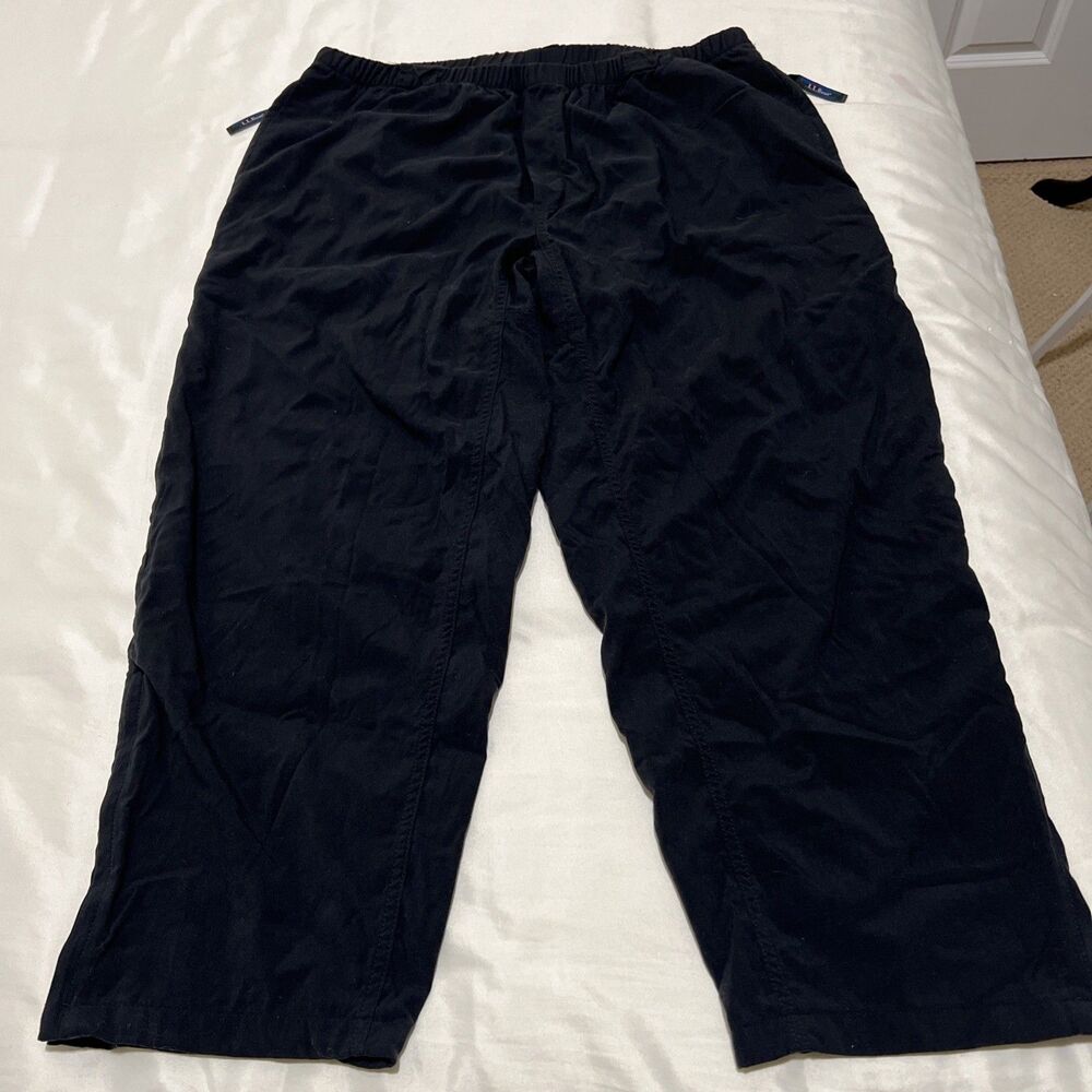 LL Bean Trekking Pants Nylon Lined Hiking Zip Ankle Pockets Elastic Waist XL P